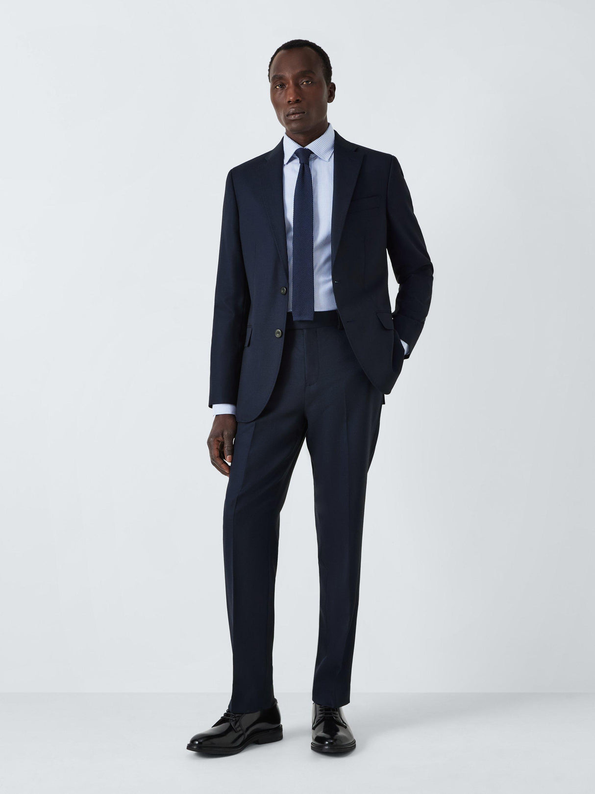 John Lewis Super 100's Birdseye Wool Regular Men's Suit Blazer - Navy 38S