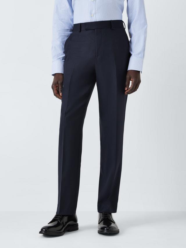 John Lewis Super 100's Birdseye Wool Regular Men's Suit Trousers - 42R Navy