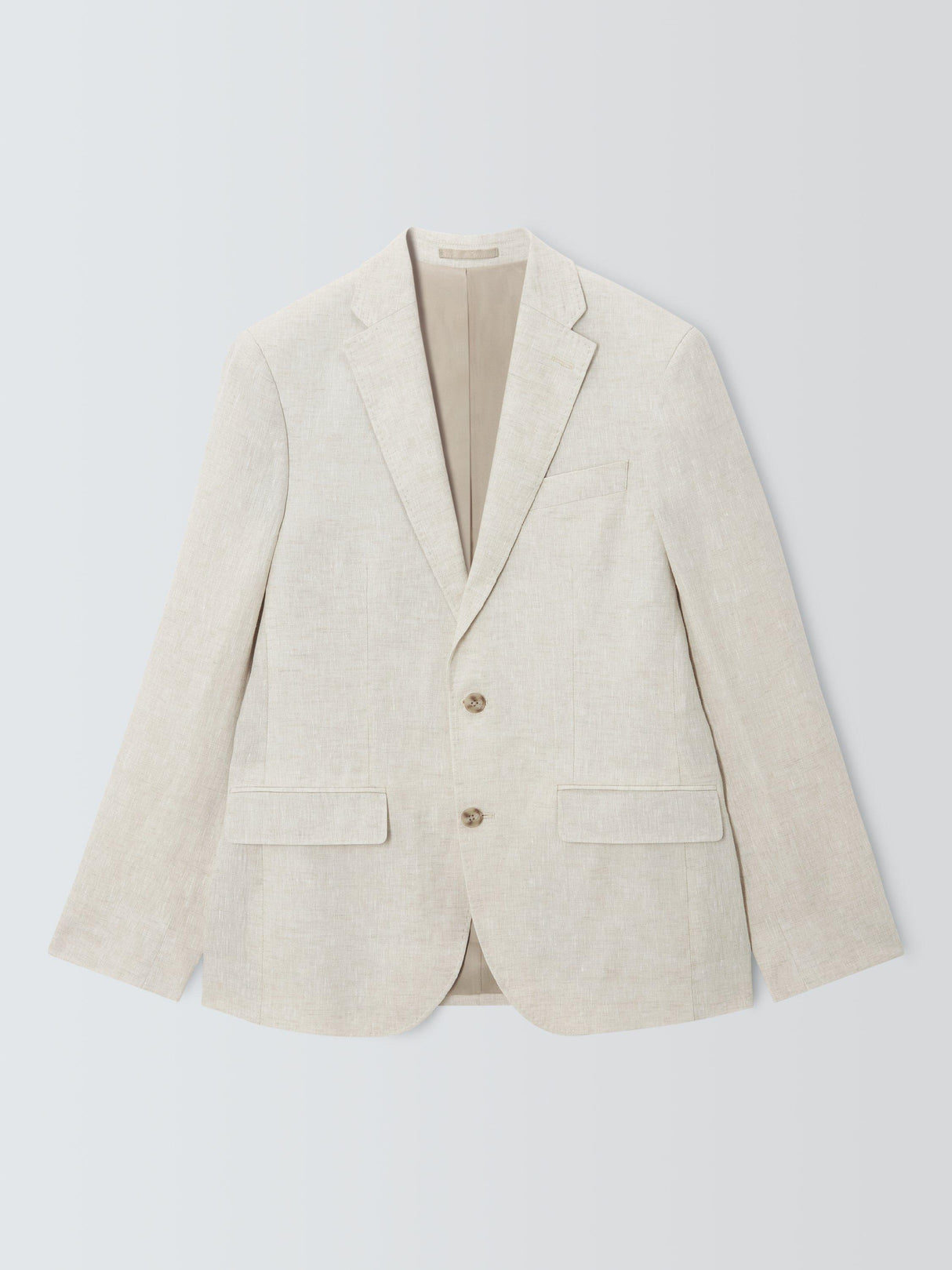 John Lewis Regular Single Breasted Linen Men's Suit Jacket - Stone Size 42R