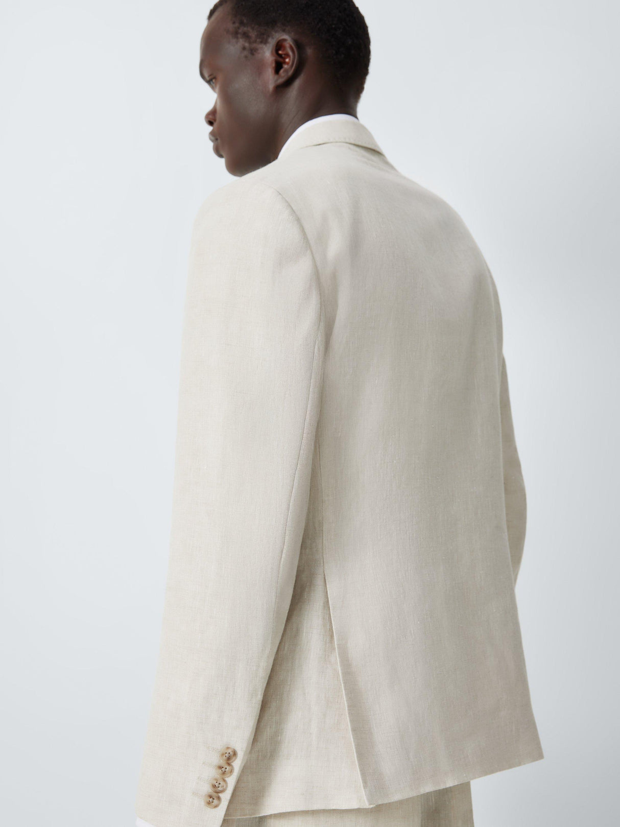 John Lewis Regular Single Breasted Linen Men's Suit Jacket - Stone Size 42R