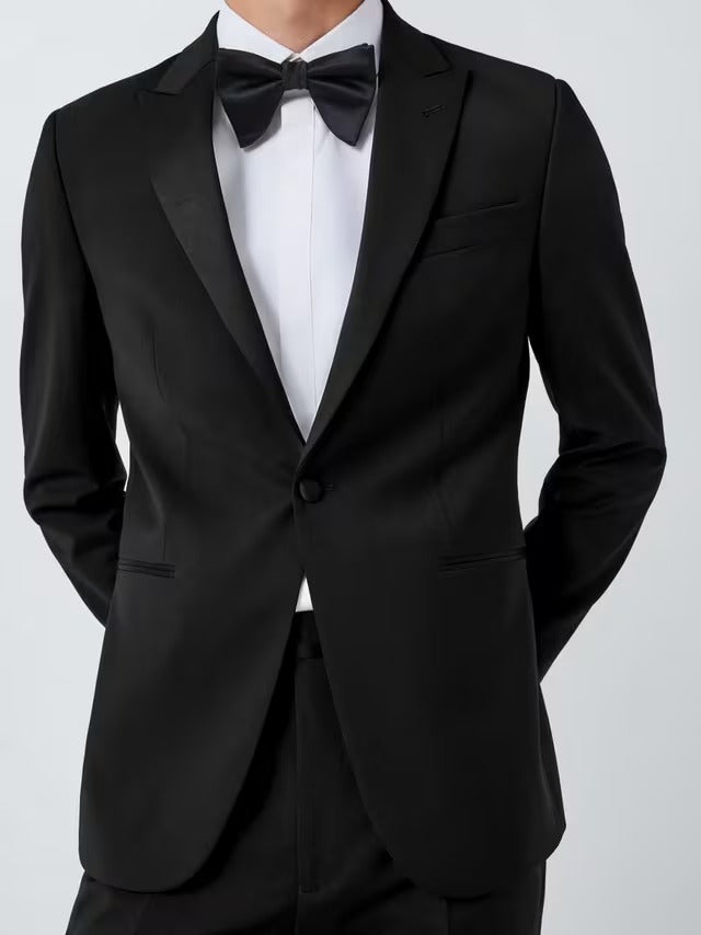 Kin Mens Slim Fit Wool Blend Smart Formal Blazer Dinner Jacket - Black - 44R