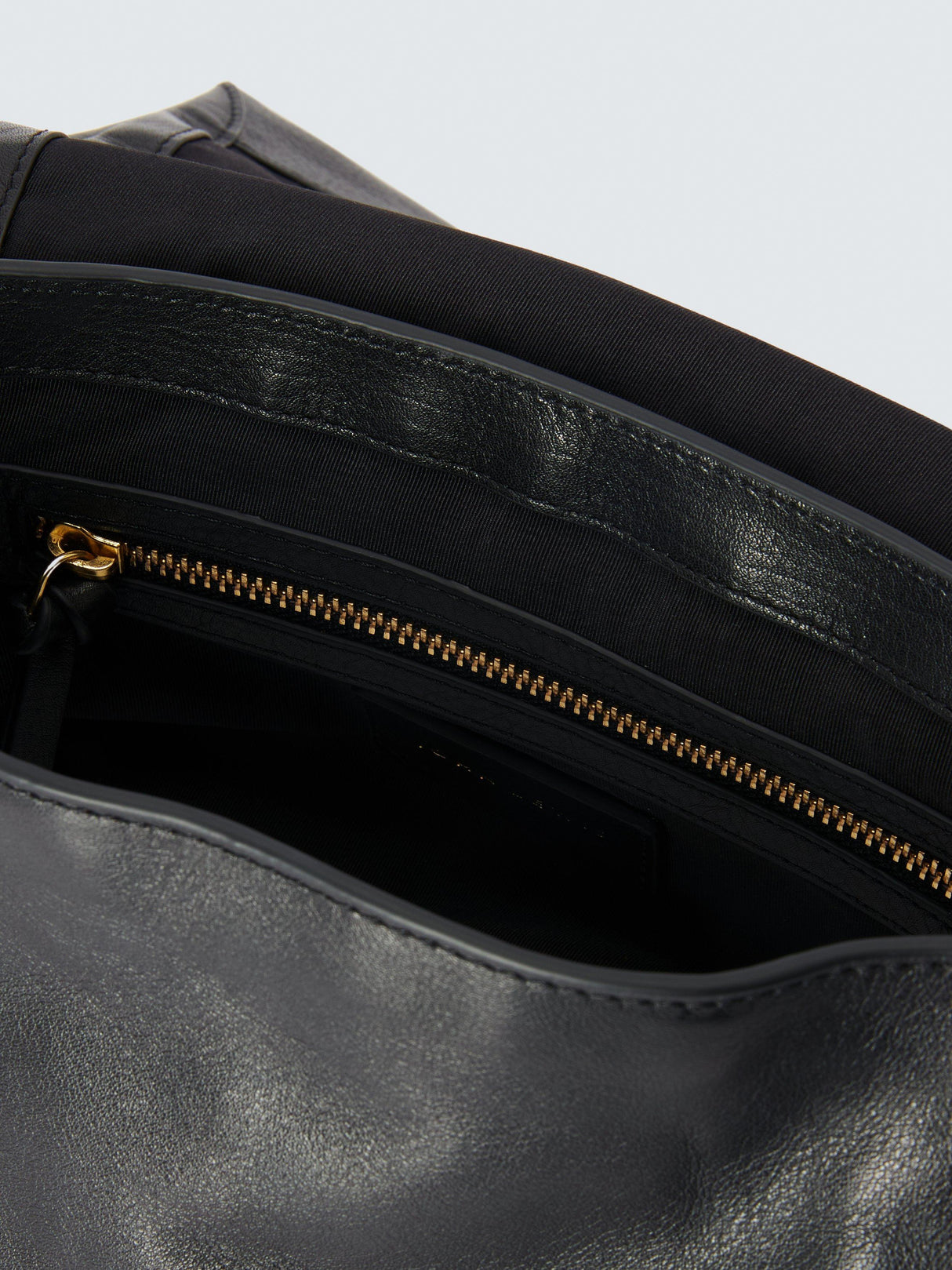 John Lewis Ruched Flapover Leather Multiway Handbag Crossbody Bag - Black