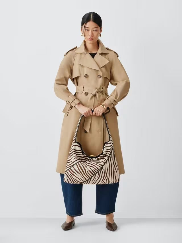 John Lewis Women's Intentional Hair Animal Print Leather Tote Bag - Zebra