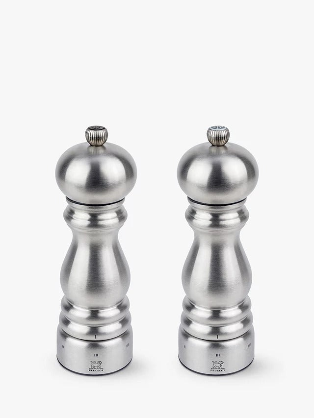 Peugeot Paris Chef uSelect Manual Steel Salt & Pepper Mills 18cm - Silver - Kazoop
