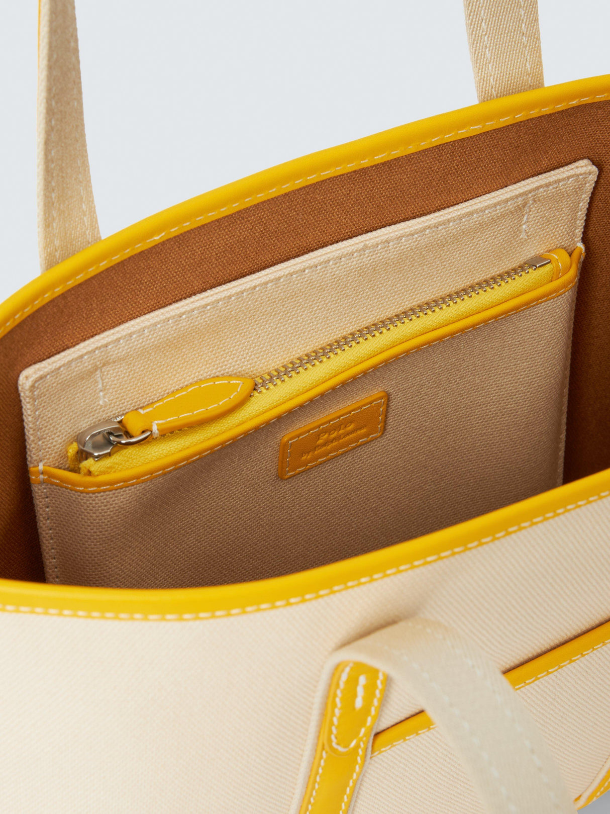 Polo Ralph Lauren Small Cotton Canvas Shopper Tote Bag - Ecru Racing/Yellow