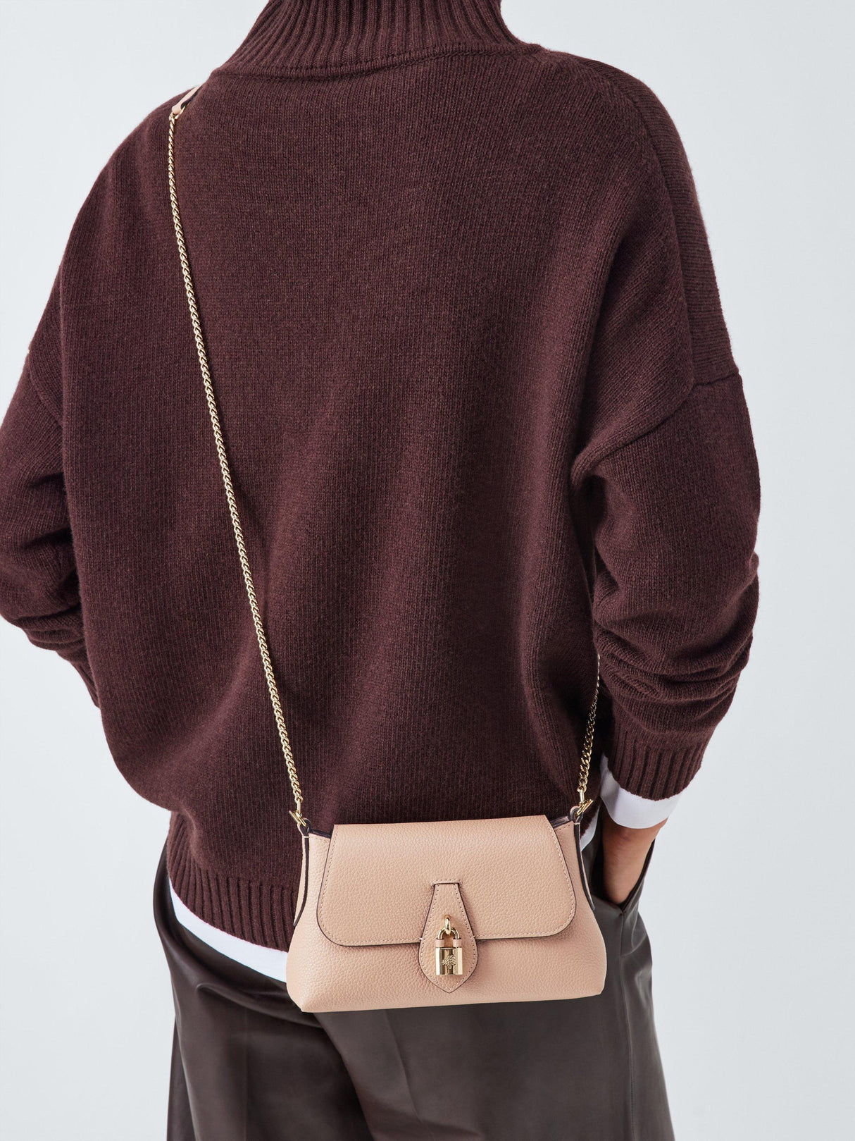 Mulberry Eliza Mini Classic Grain Leather Chain Shoulder Bag - Rosewater