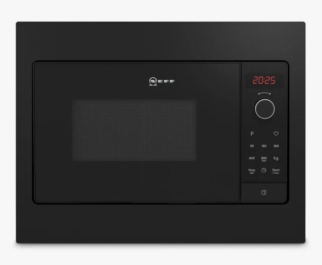 Neff N30 HLAWG25S3B Built-In 20L 50cm Microwave Oven 800W - Black - Kazoop