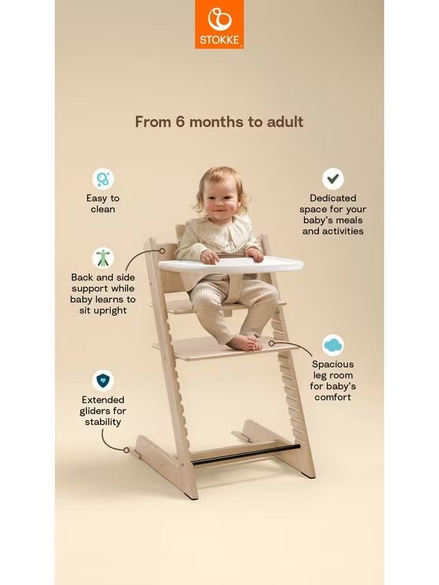 Stokke Tripp Trapp Baby Set Toddler High Chair & Tray Bundle - Natural Wood