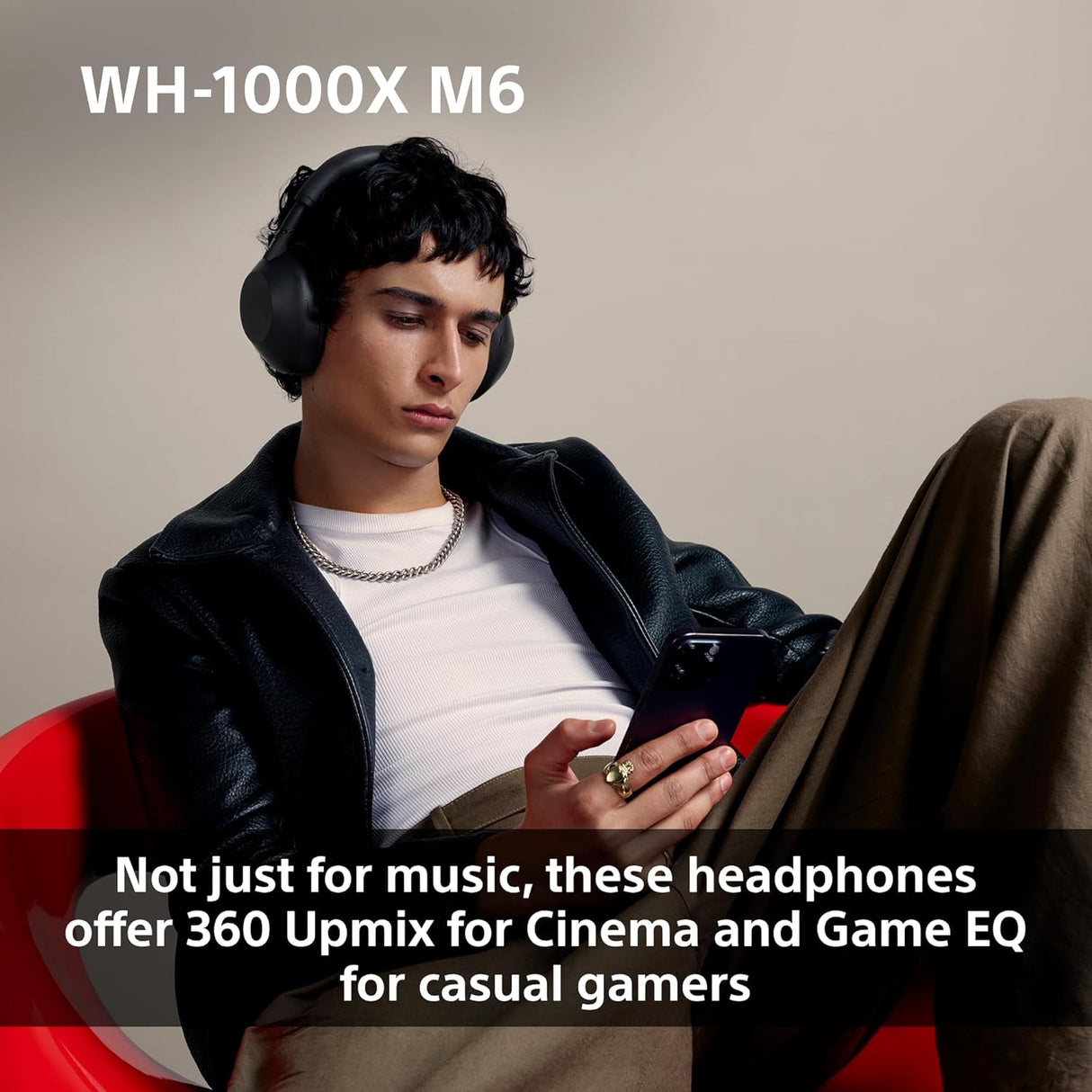 Sony WH-1000XM6 Wireless Over-Ear Foldable Noise-Cancelling Headphones Black