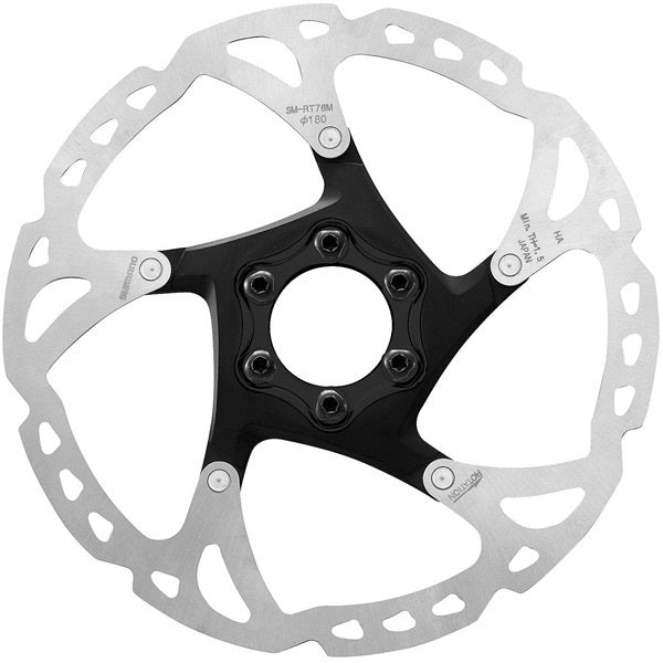 Shimano SM-RT76 6-Bolt 180mm Disc Brake Rotor - Black/Silver