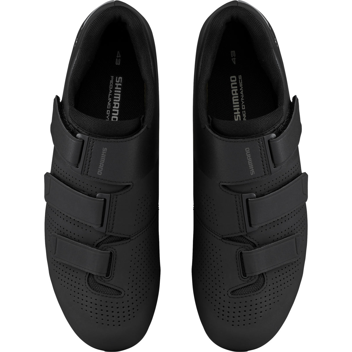 Shimano RC102 Mens Straps Synthetic Road Cycling Shoes - Size 45 EU - Black