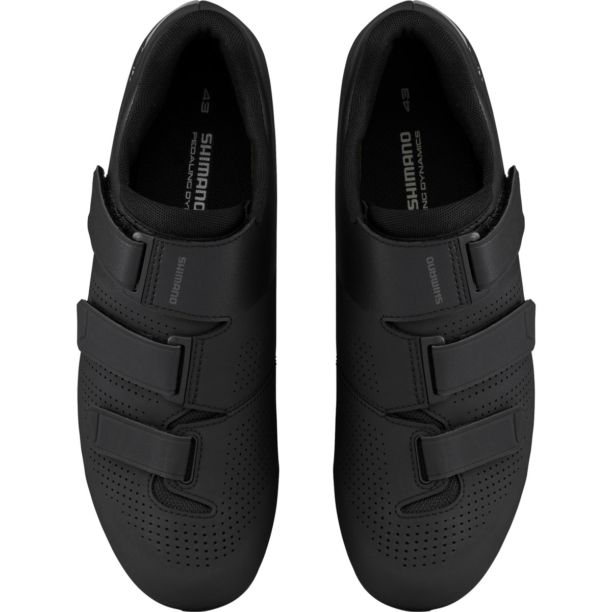 Shimano RC102 Synthetic Unisex Velcro Road Cycling Shoes Size 41 EU - Black