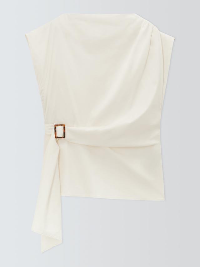 Marella Supremo Belted Drape Sleeveless Regular Women's Top - White UK 10