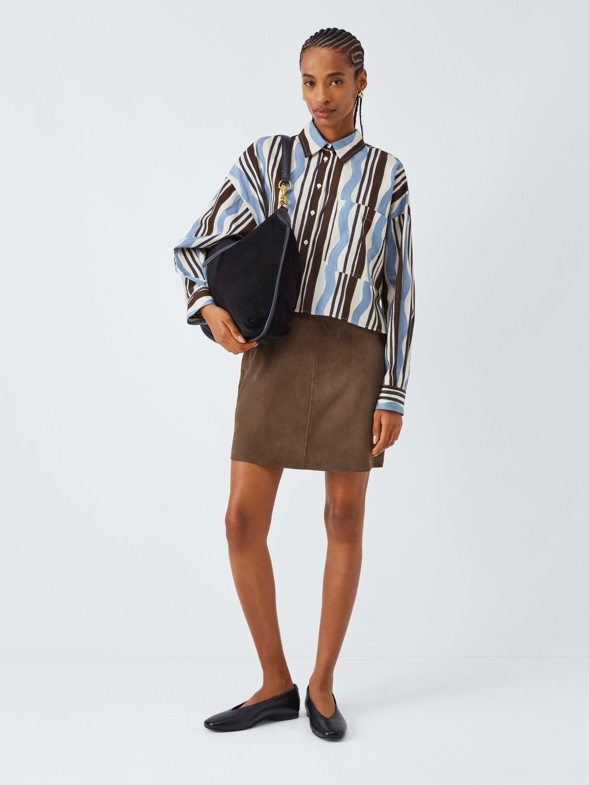 Marella Women's Rise Office Smart Casual Suede Mini Skirt - Brown - UK 10