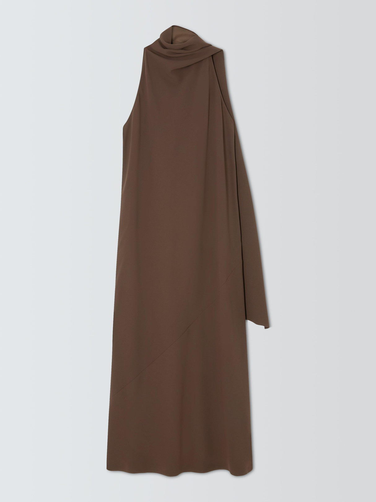 Marella Women’s A-Line Scarf Neck Sleeveless Midi Occasion Dress UK 14 Brown