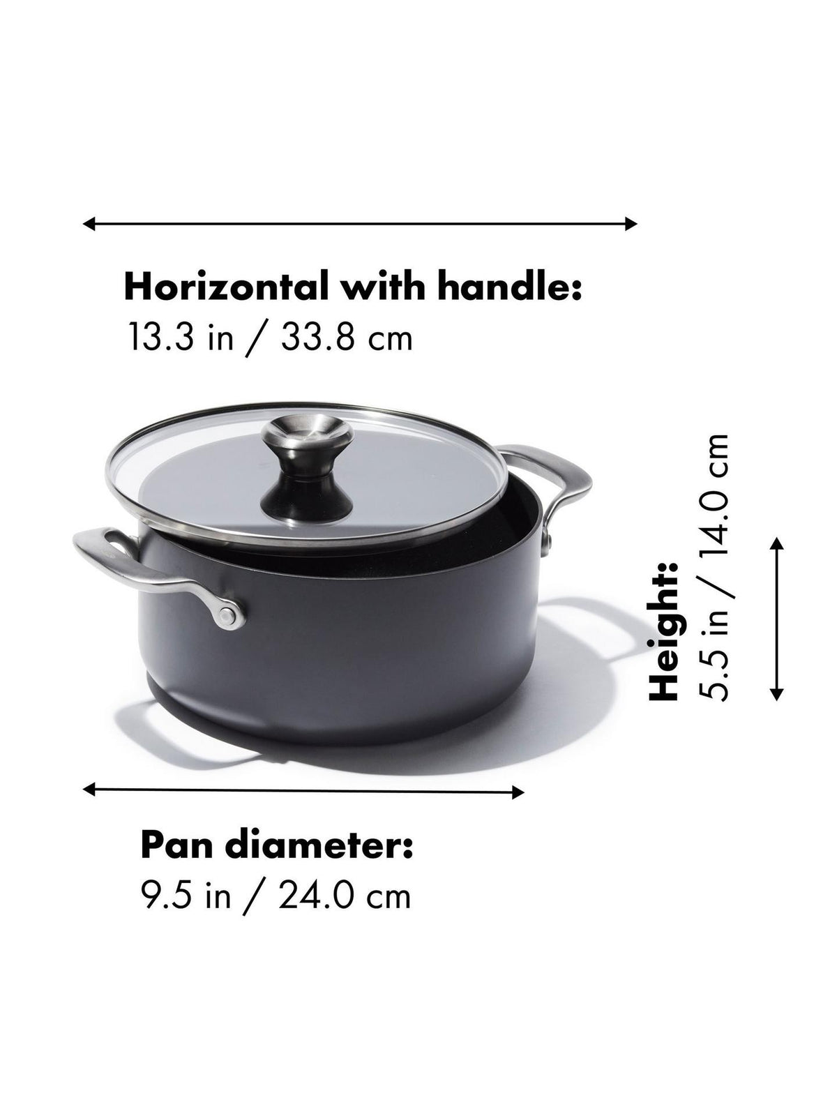OXO Professional Hard Anodised Aluminium Ceramic Non-Stick Stockpot 24cm
