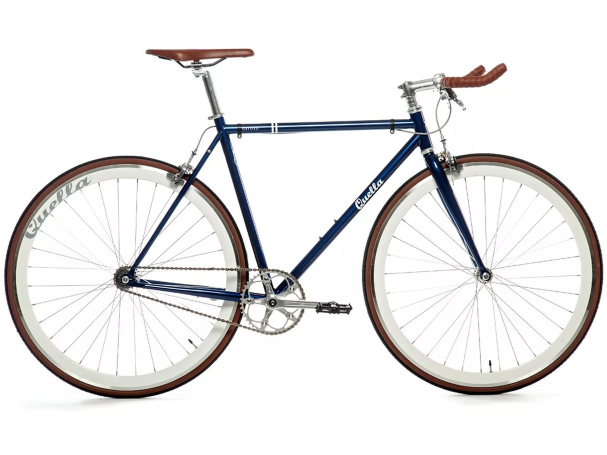 Quella Varsity Oxford Single Speed 700C Wheel Fixie Bike Blue - X-Large 61cm