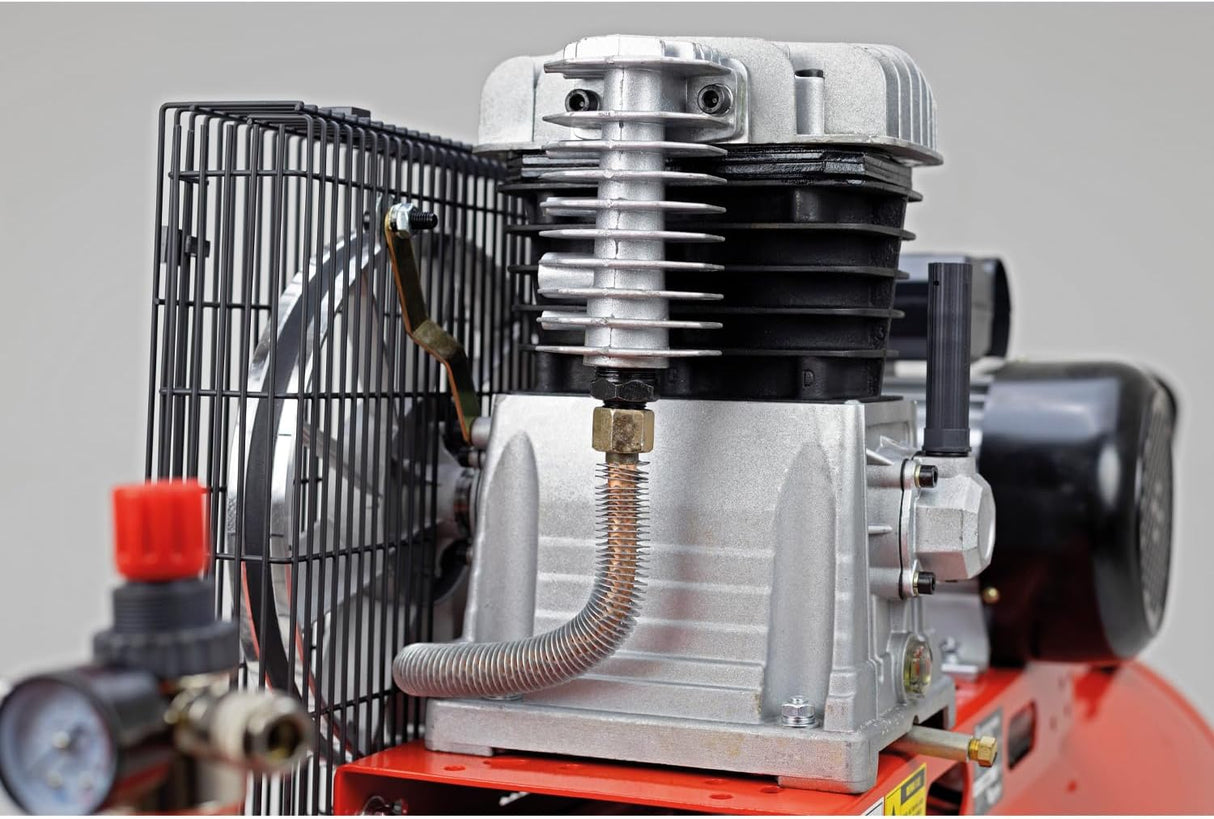 Tigren SIP-04396 3HP 100LTR Heavy-Duty Belt-Driven Air Compressor 230v - Red