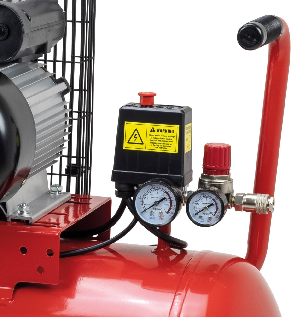 Tigren SIP-04396 3HP 100LTR Heavy-Duty Belt-Driven Air Compressor 230v - Red