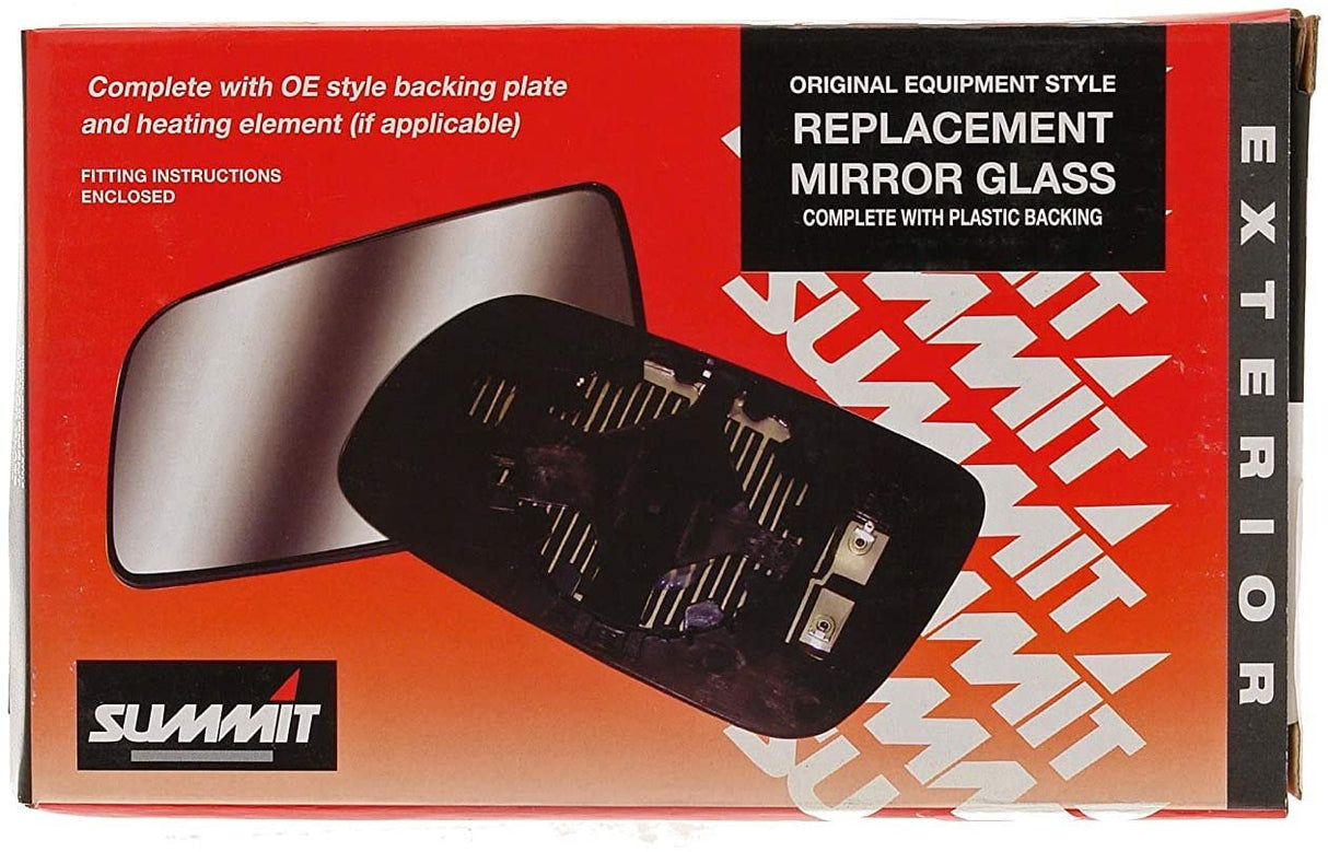 Summit Replacement Heated Mirror Glass With Backing Plate - Black