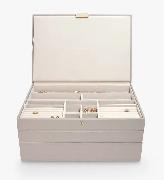 Stackers Supersize Large Jewellery Organiser Box Set of 3 - Taupe - Kazoop
