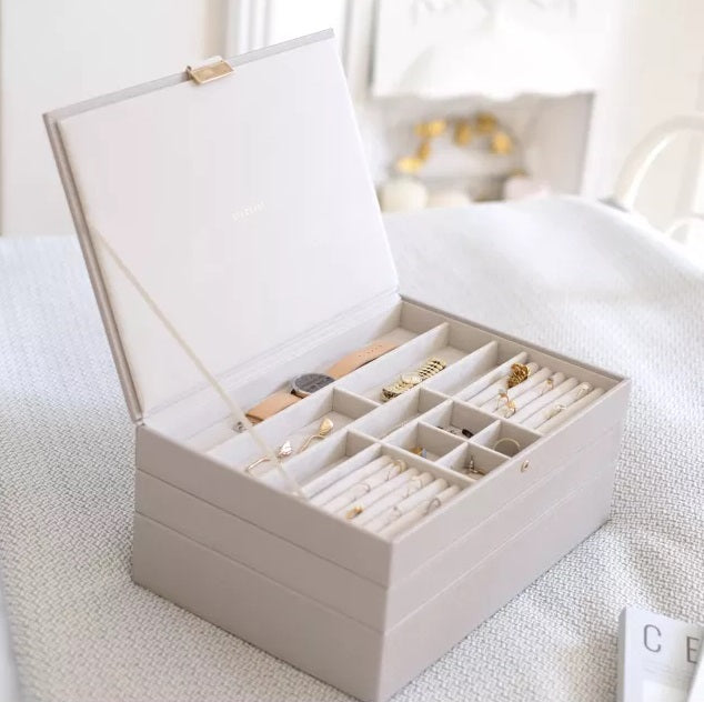 Stackers Supersize Large Jewellery Organiser Box Set of 3 - Taupe - Kazoop