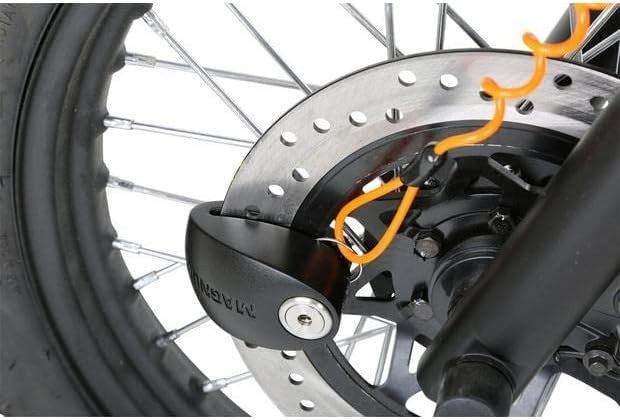 Magnum+ Titan Motorcycle Anti-Theft 8/10 Alarm Disc Lock 10mm - Black/Orange