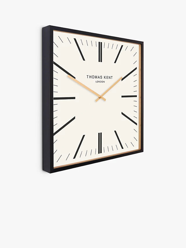 Thomas Kent Garrick Square Analogue Wall Clock Dia.61cm - White - Kazoop