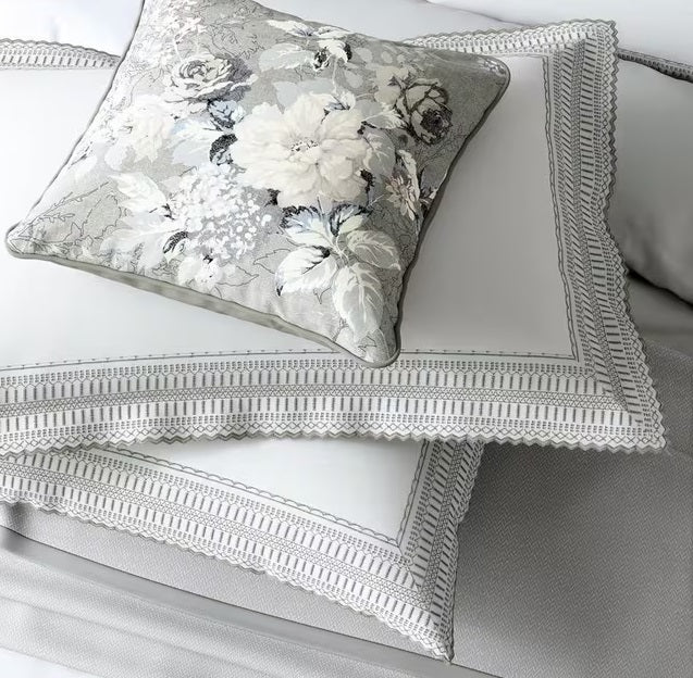 Bedeck of Belfast Astrid Cotton Percale King Duvet Cover Set - White/Multi - Kazoop