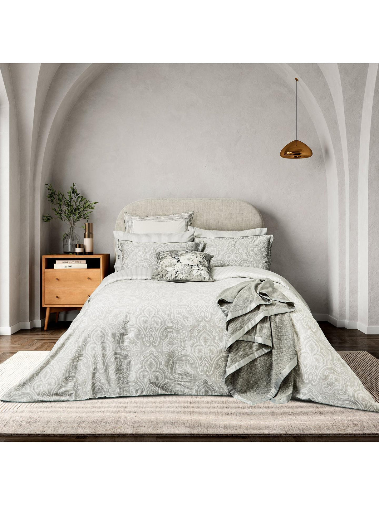 Bedeck of Belfast Amalia 220TC Cotton Double Duvet Cover Set - White Multi