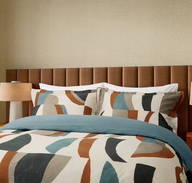 Harlequin Torillo Cotton King Duvet Cover - Black Earth/Cornflower/Walnut