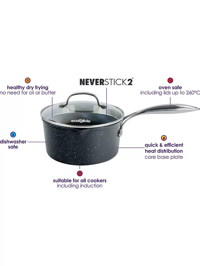 Eaziglide Neverstick2 Aluminium Non Stick Pan Set - 5 Piece - Kazoop