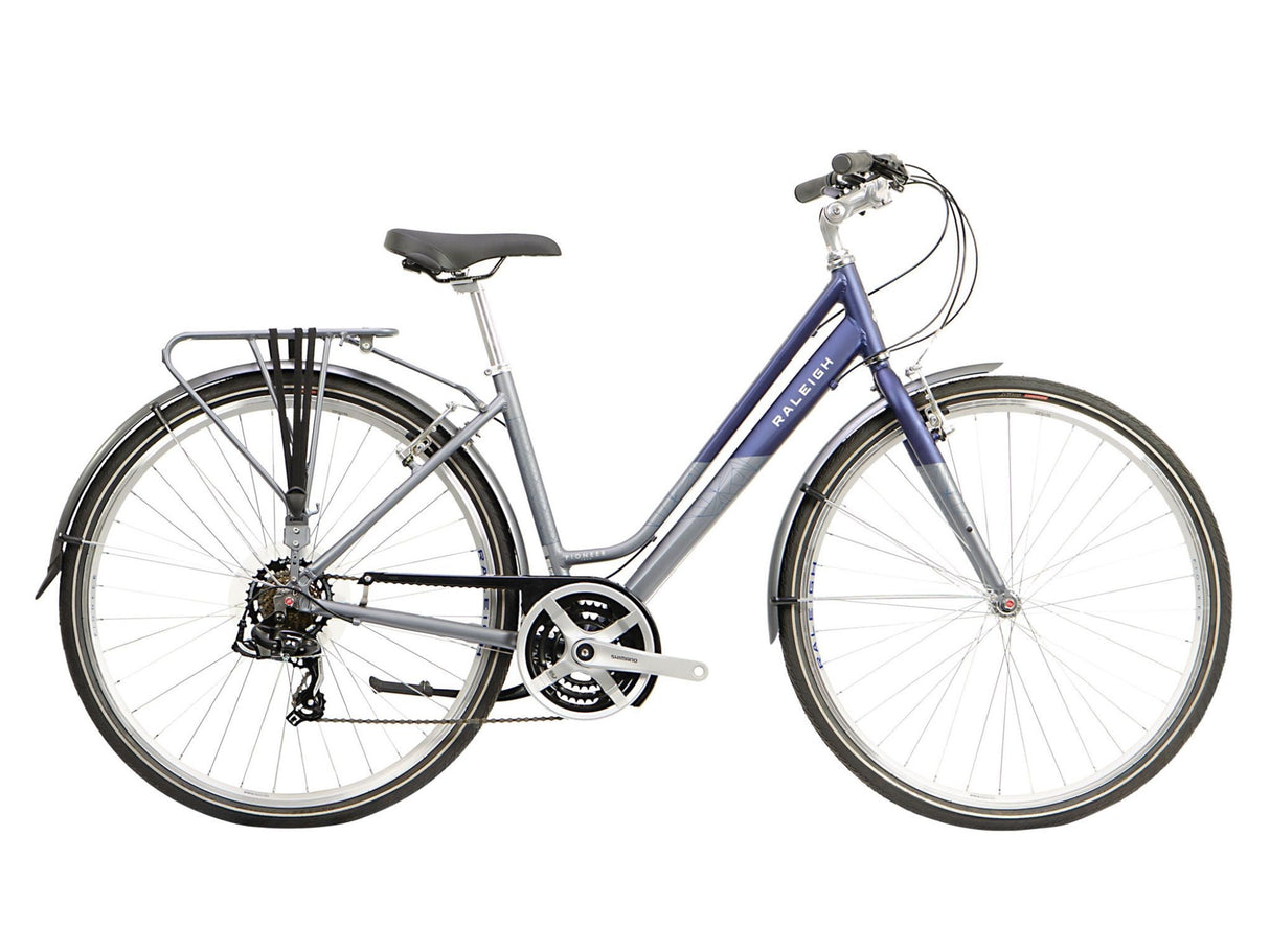 Raleigh Pioneer Tour Low Step Women's Hybrid Bike - Blue/Grey - 15" Frame