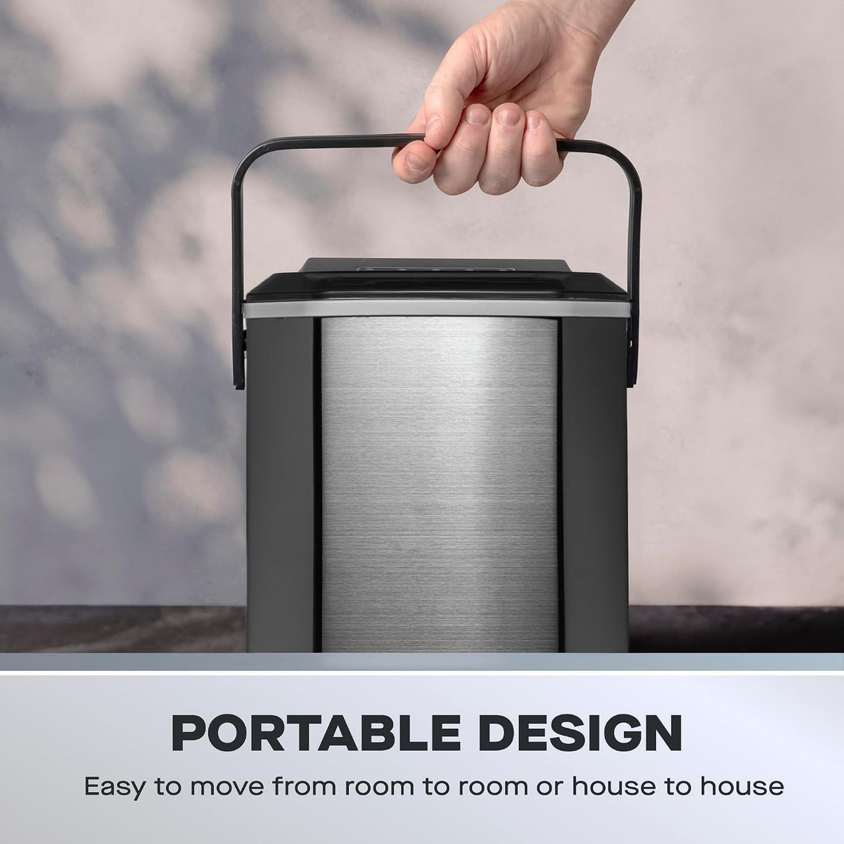 Daewoo SDA2931 12kg Portable Countertop Ice Cube Maker - Stainless Steel