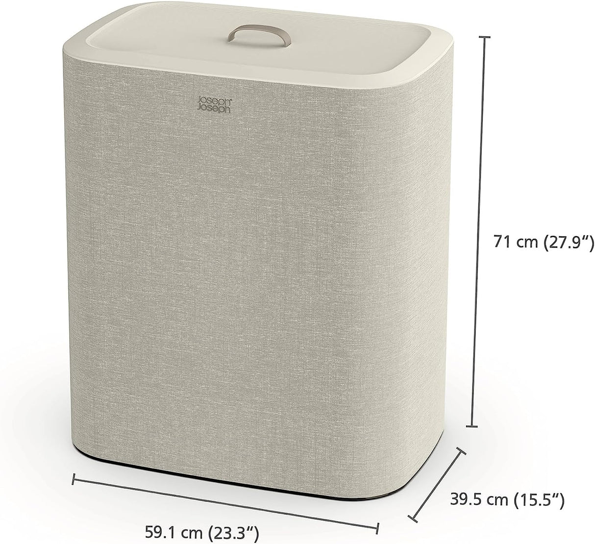 Joseph Joseph Tota Easy-Empty Laundry Separation Basket with Lid 90L - Ecru - Kazoop