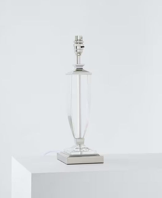 Laura Ashley Carson Grande Crystal Table Lamp Base - Polished Nickel/Clear
