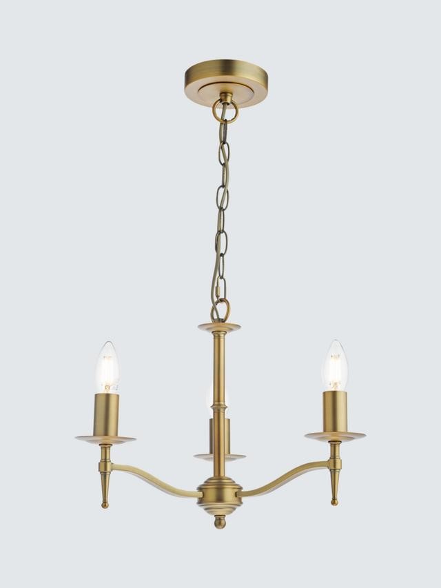 English Heritage Marble Hill 3 Light Pendant Ceiling Light - Metallic Brass