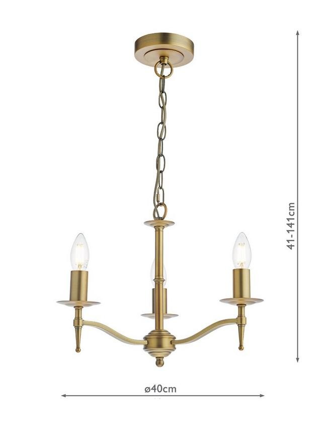 English Heritage Marble Hill 3 Light Pendant Ceiling Light - Metallic Brass