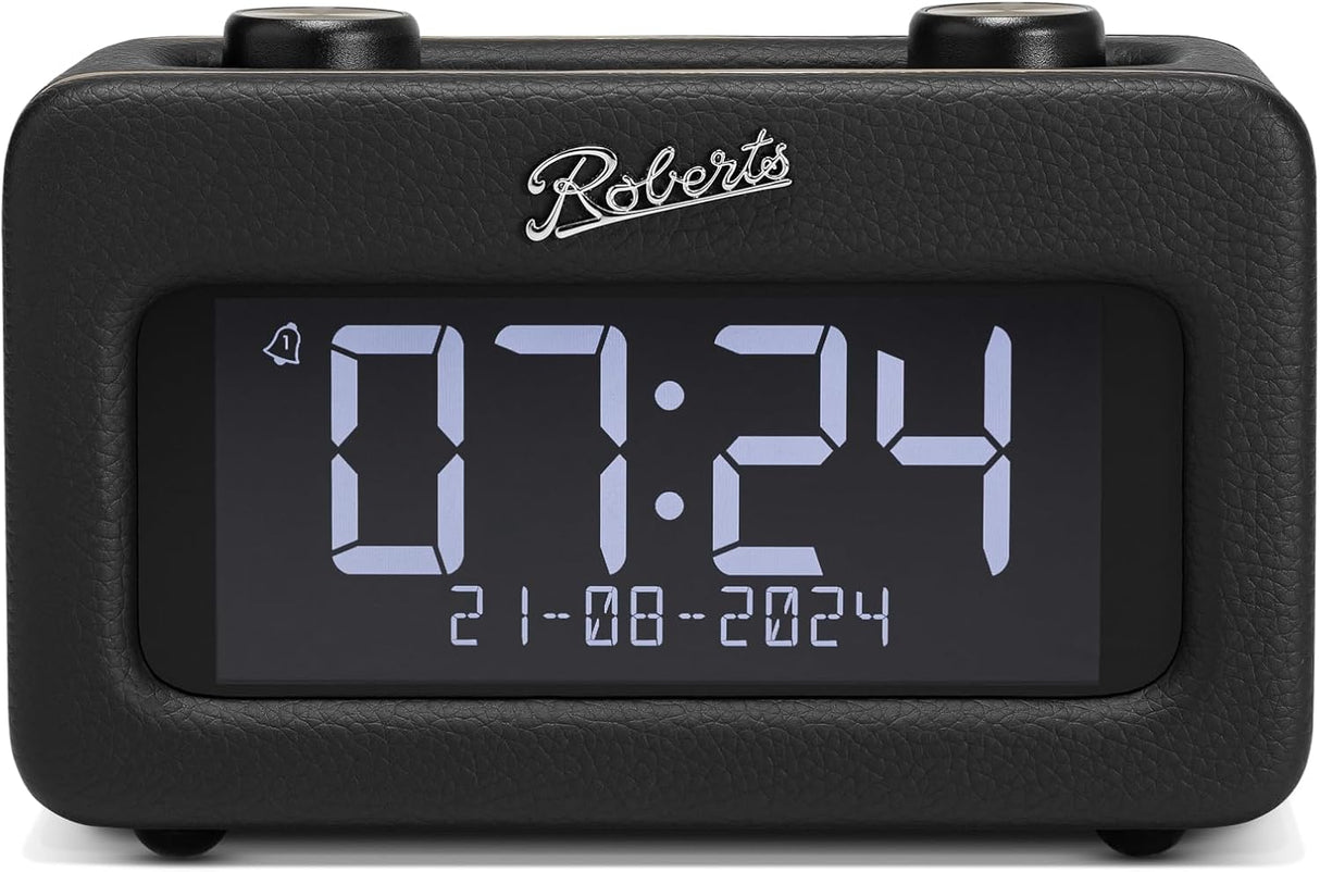 Roberts Revival Rest DAB/DAB+/FM Tuner Bluetooth Bedside Clock Radio - Black