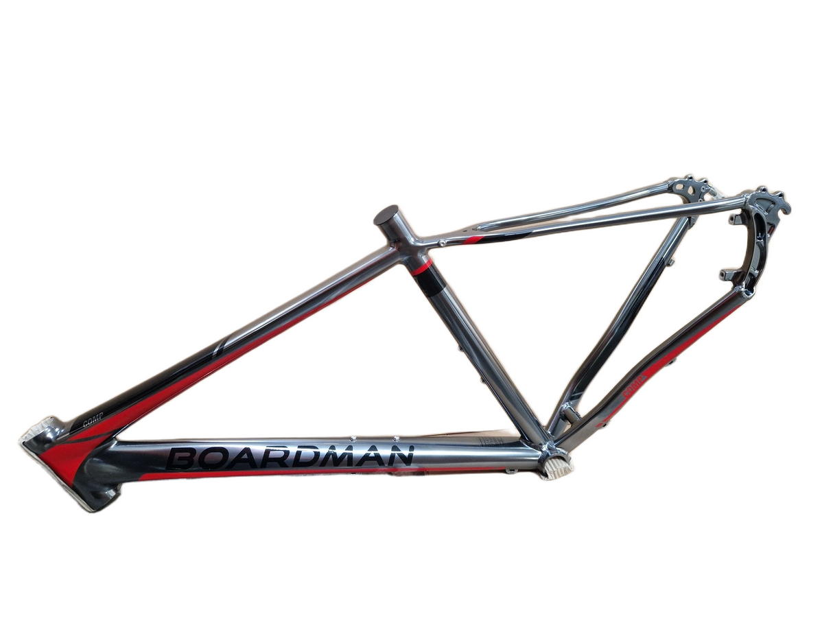 Boardman MX Comp Mens Hybrid Bike Frame Only - Shiny Platinum - Small 45cm
