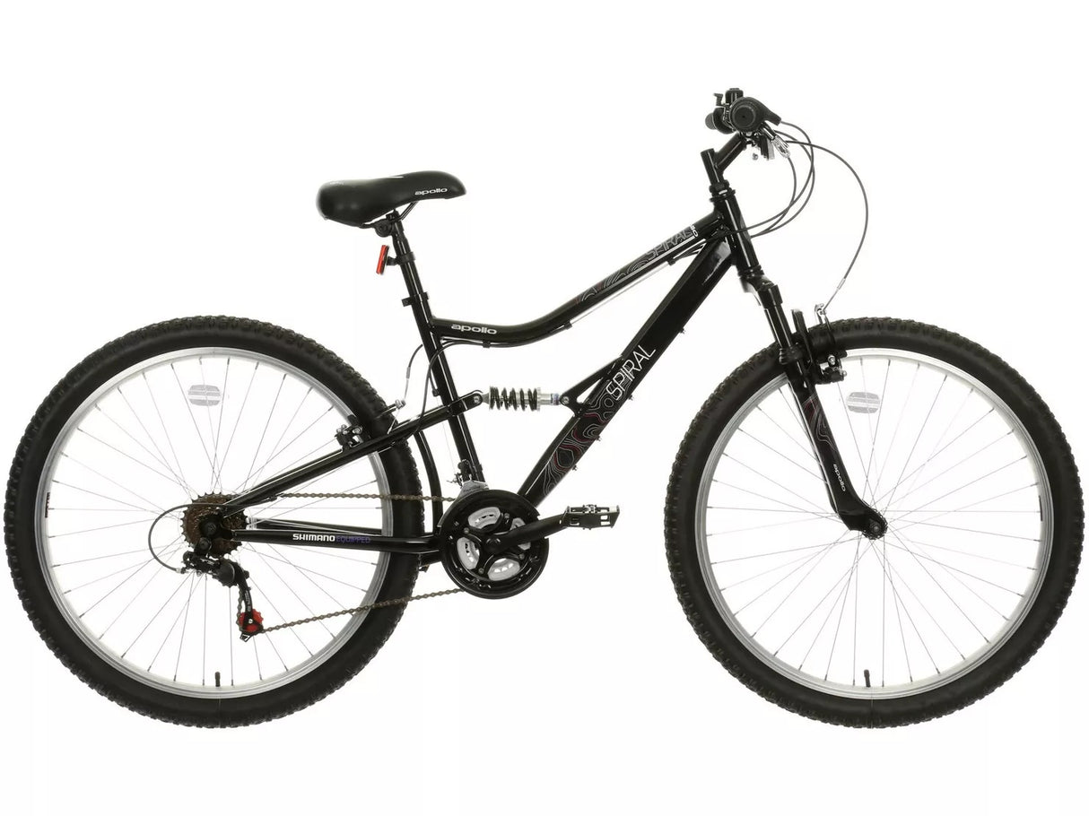 Apollo Spiral Women's 18-Speed Mountain Bike - Medium 17'' Frame - Black