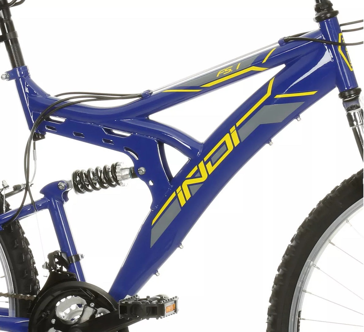 Indi FS 1 Mens MTB 18-Speed Full Suspension Mountain Bike - Medium 18'' Blue