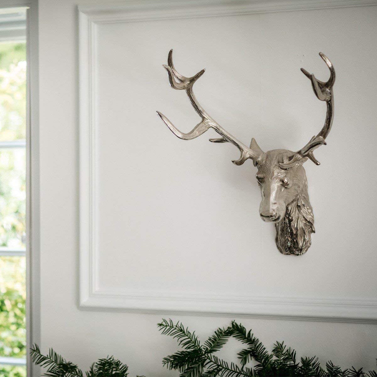 Culinary Concepts Wall Mounted Stag Head H60 x W48 x D25cm - Silver