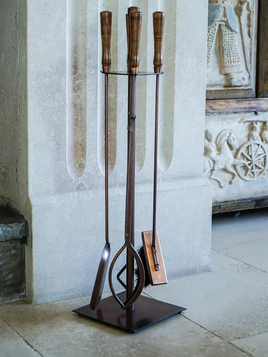 Ivyline Antique Copper Fireside 4 Piece Set - Copper