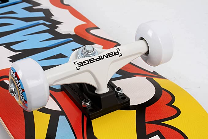 Rampage Comic Blue Complete Beginner Skateboard - 31" x 8" Inch - Kazoop