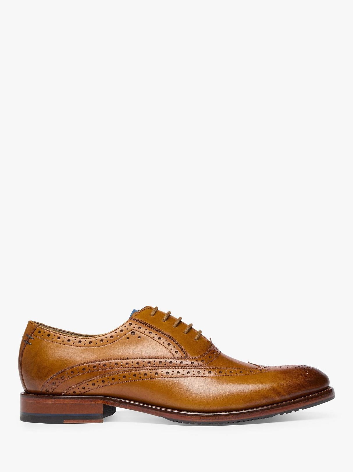 Oliver Sweeney Mens Ledwell Lace-Up Leather Brogues - Light Tan - Size 8