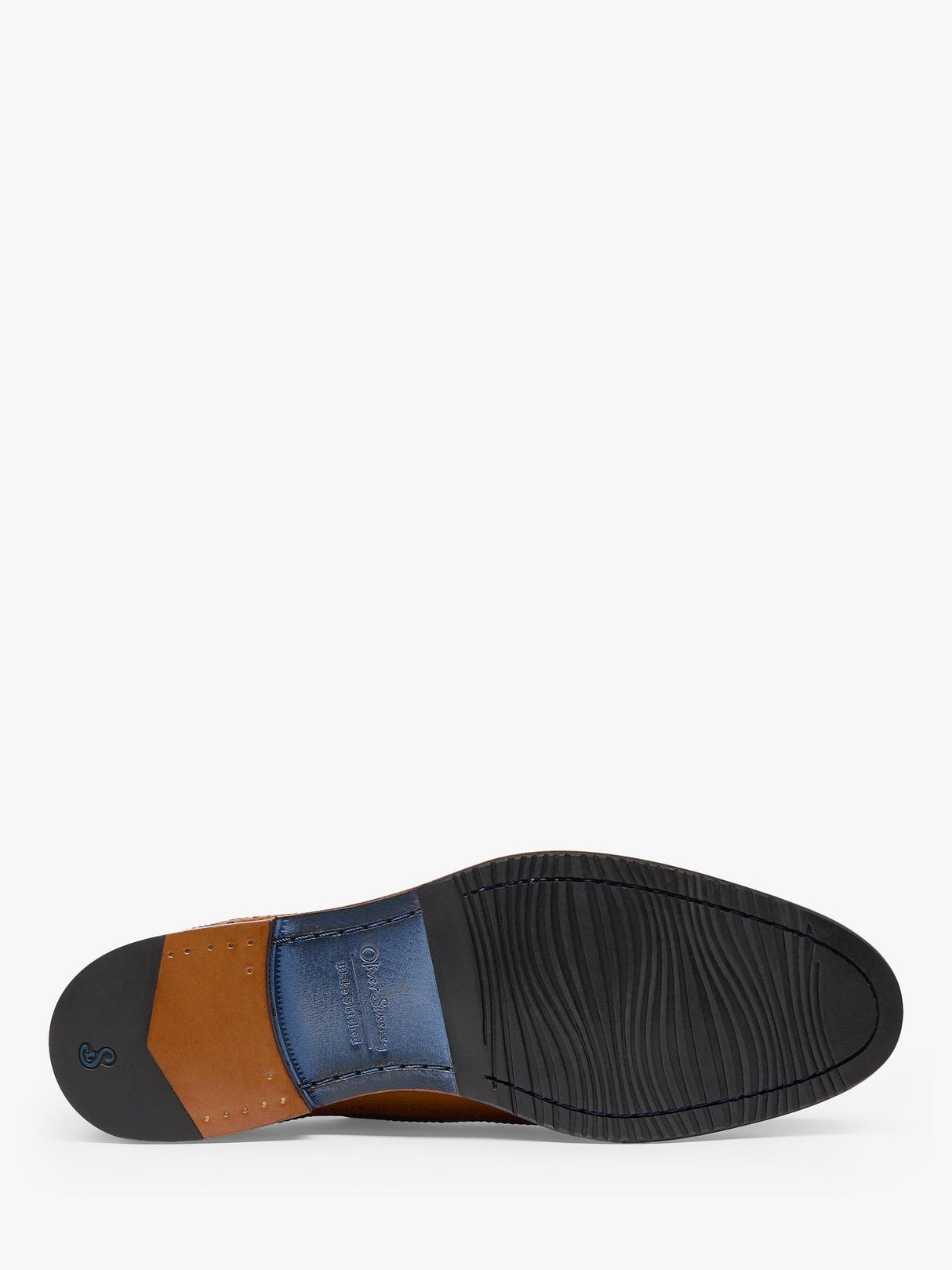 Oliver Sweeney Mens Ledwell Lace-Up Leather Brogues - Light Tan - Size 8