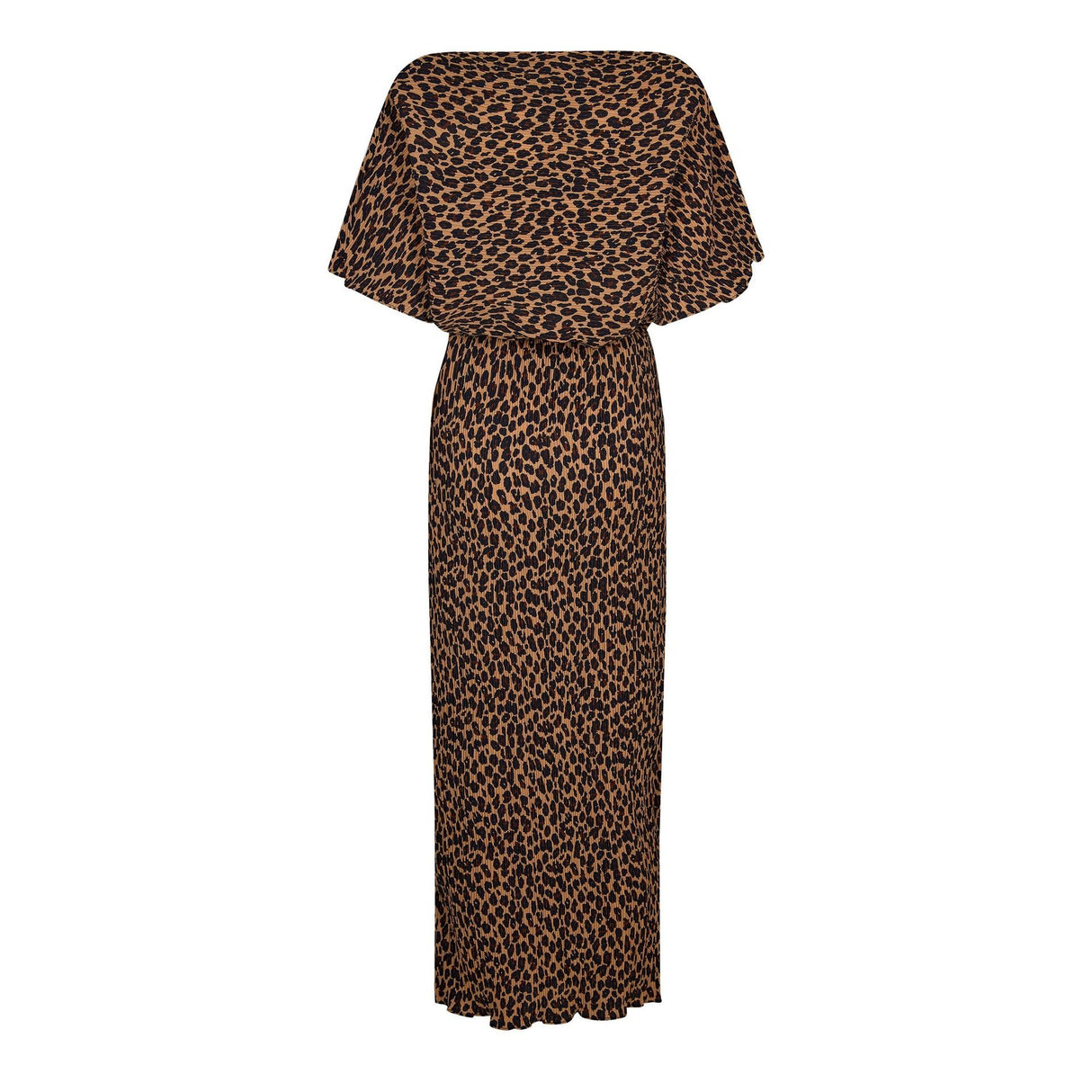 Never Fully Dressed Tilly Leopard Print Plisse Maxi Dress Brown - Multi - XS