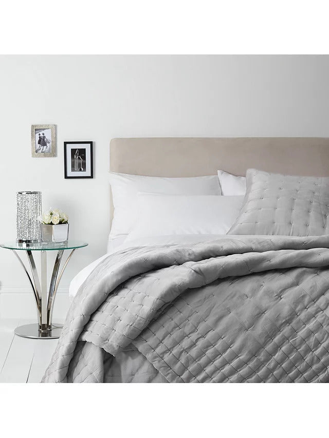 John Lewis Boutique Hotel 100% Silk Bedspread L260 x W280cm - Grey - Kazoop