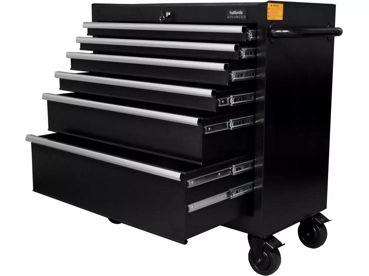 Halfords Advanced Garage Workshop 36" 6 Drawer Tool Storage Cabinet - Black